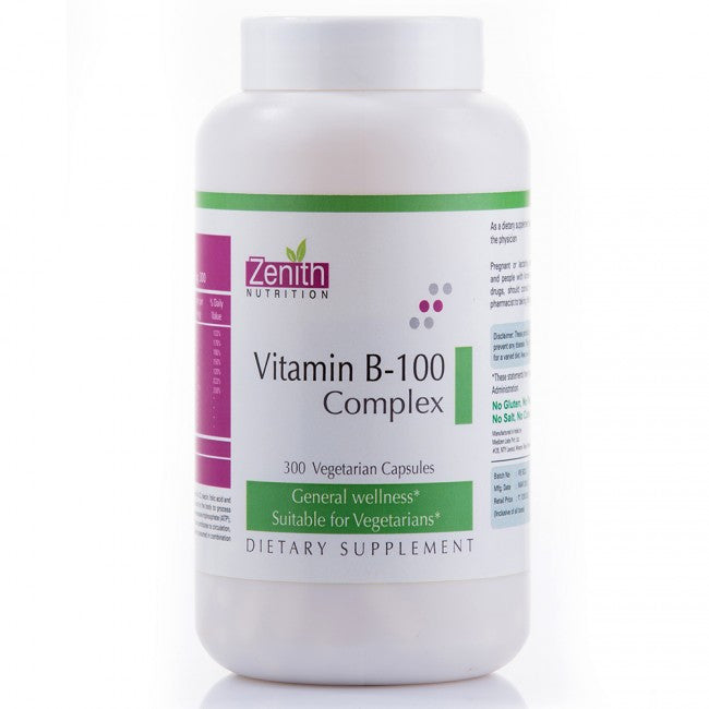 Buy Zenith Nutrition Vitamin B-100 Complex - 300 Capsules Online @ Medpick Buy Zenith Nutrition Vitamin B-100 Complex - 300 Capsules Online @ Medpick