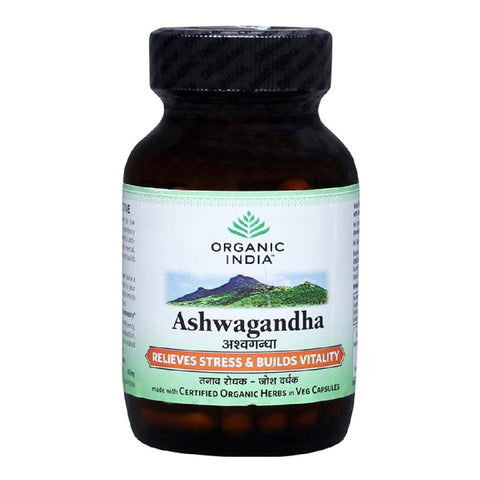 Organic India Ashwagandha 60 Capsules Bottle