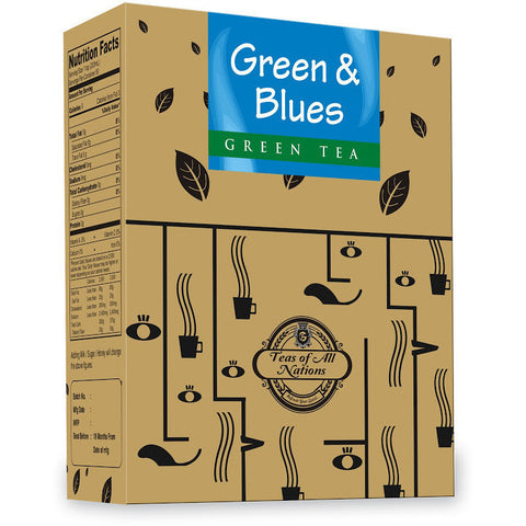 Green Tea - Green & Blues  - Blueberry Taste - Pack of 2