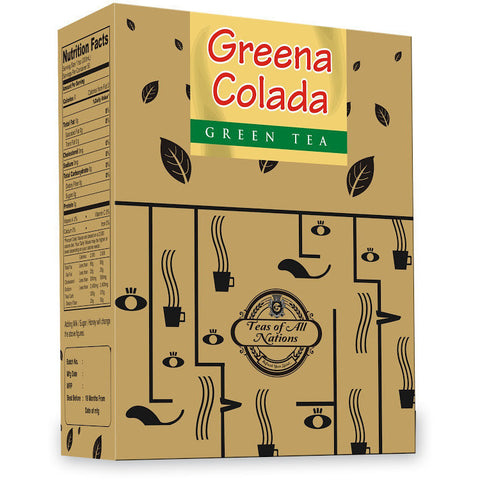 Green Tea - Greena Colada  - Pina Colada Taste - Pack of 2