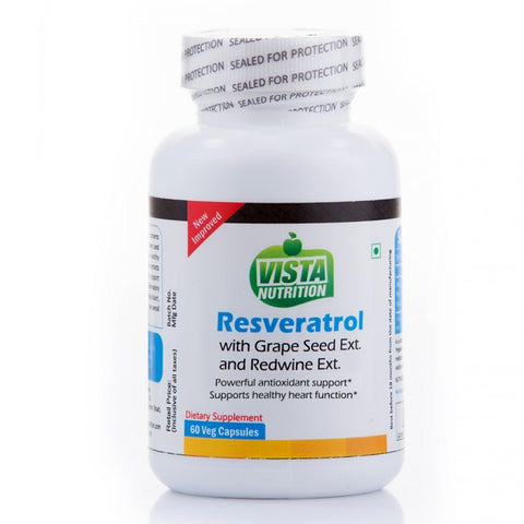 vista nutrition resveratrol grape seed ext redwine extract 60 capsules