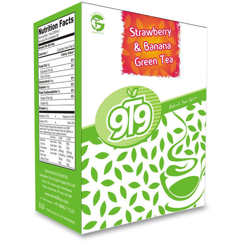 Strawberry & Banana Green Tea - Pack of 3 - 300 Gms