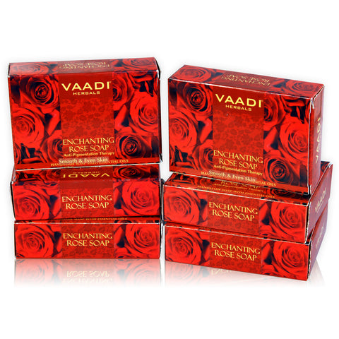 Super Value Pack of 6 Enchanting Rose Soap with Mulberry Extractl (5 + 1 FREE)