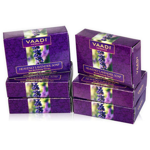 Super Value Pack of 6 Heavenly LAVENDER SOAP with Rosemary extract (5 + 1 FREE)