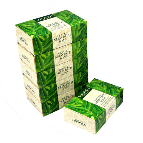 Super Value Pack of 6 Neem Patti Soap - Contains Pure Neem Leaves