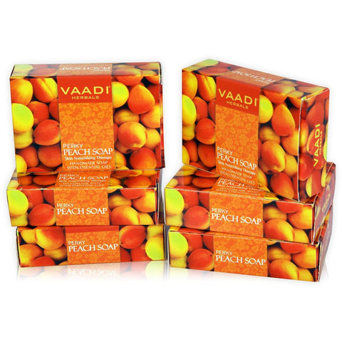 Super Value Pack of 6 PERKY PEACH SOAP with Almond Oil (5 + 1 FREE)