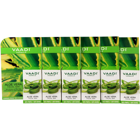 Super Value Pack of Aloe Vera Facial Bars with Extract of Tea Tree (5+1)