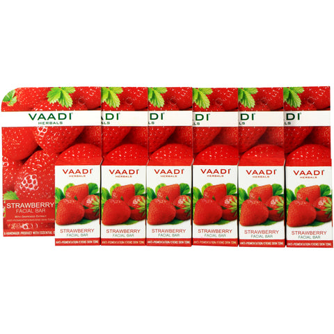 Super Value Pack of Strawberry Facial Bars with Grapeseed Extract (5+1)
