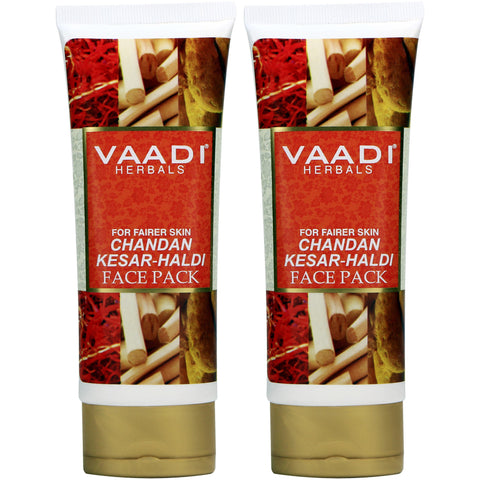 Value Pack of 2 Chandan Kesar Haldi Fairness Face Pack