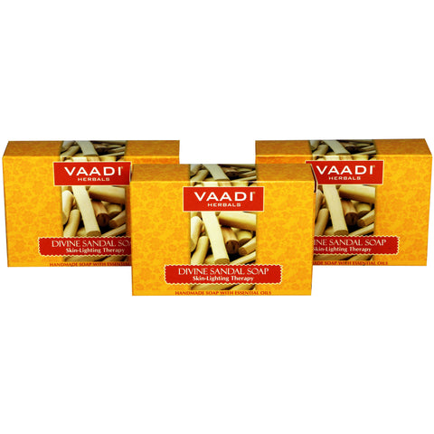 Value Pack of 3 Divine Sandal Soap with Saffron & Turmeric (3 X 75 gms)