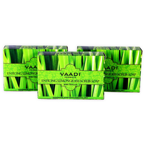 Value Pack of 3 ENTICING LEMONGRASS SCRUB SOAP (3 X 75 gms)