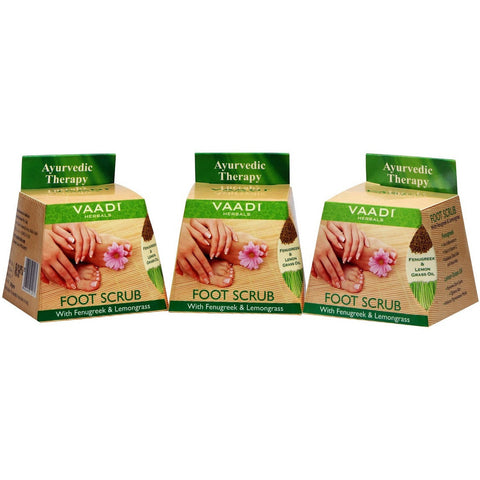 Value Pack of 3 Foot Scrub with Fenugreek & Lemongrass Oil
