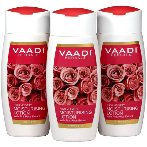 Value Pack of 3 MOISTURISING LOTION WITH PINK ROSE EXTRACT (110mlx3)