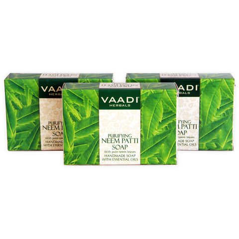Value Pack of 3 Neem Patti Soap- Contains Pure Neem Leaves (3 X 75 gms)