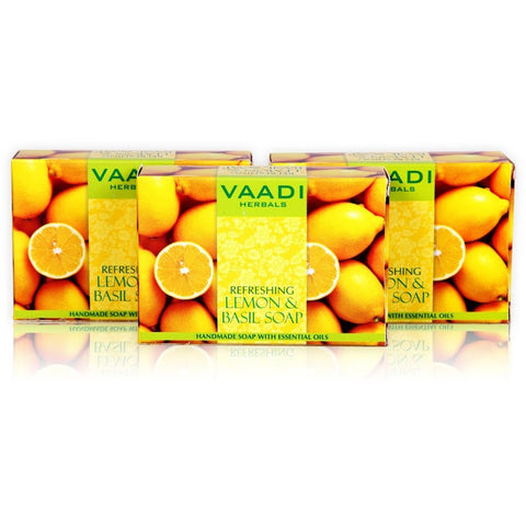 Value Pack of 3 REFRESHING LEMON AND BASIL SOAP (3 X 75 gms)
