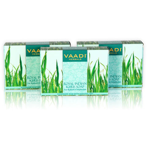 Value Pack of 3 ROYAL INDIAN KHUS SOAP WITH Olive & Soyabean oil (3 X 75 gms)