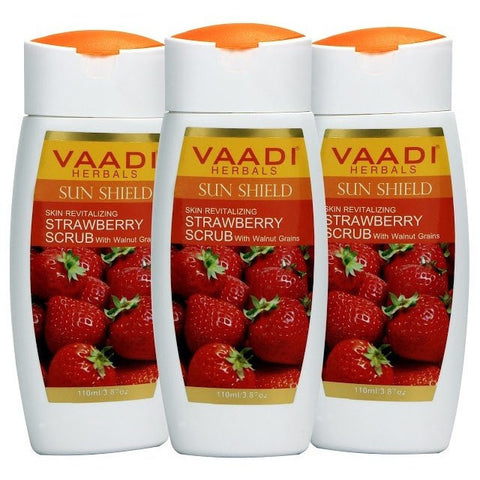 Value Pack of 3 STRAWBERRY SCRUB LOTION with Walnut Grains (110mlx3)