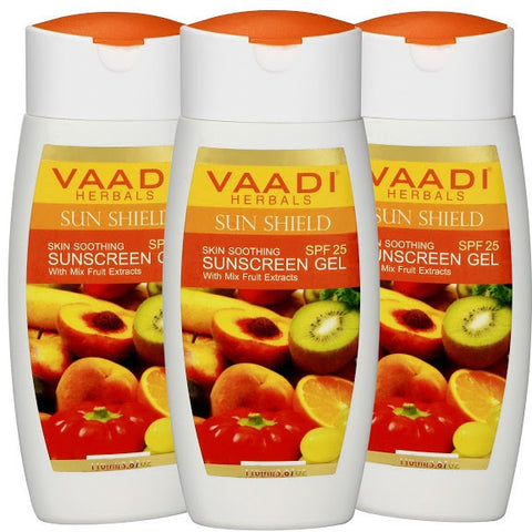 Value Pack of 3 SUNSCREEN GEL WITH MIXFRUIT EXTRACTS SPF 25 (110mlx3)