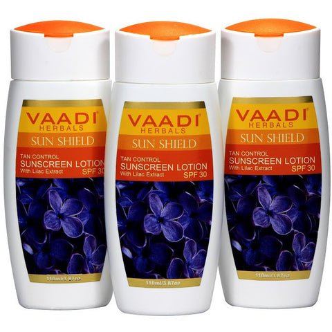 Value Pack of 3 SUNSCREEN LOTION WITH LILAC EXTRACT - SPF 30 (110mlx3)