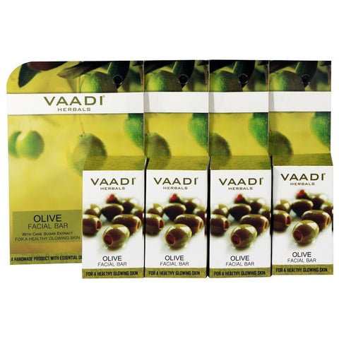 Value Pack of 4 Olive Facial Bars with Cane Sugar Extract