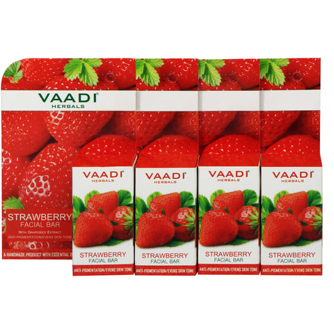 Value Pack of 4 Strawberry Facial Bars with Grapeseed Extract