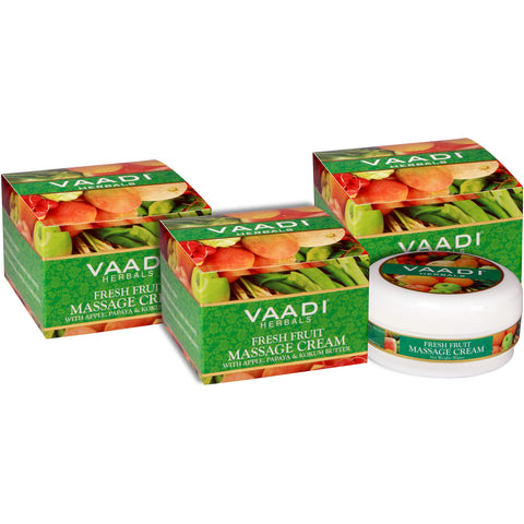 Value Pack of Fresh Fruit Massage Cream with Apple, Papaya & Kokum Butter