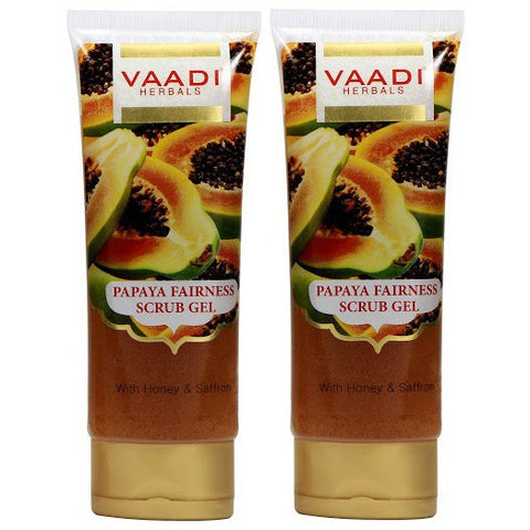 Value Pack of Papaya Fairness Scrub Gel with Honey & Saffron