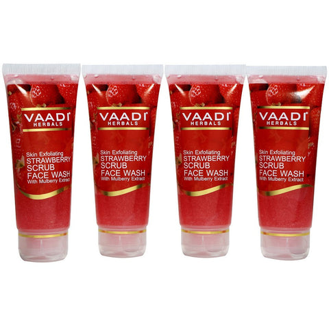 Value Pack of STRAWBERRY SCRUB FACE WASH with Mulberry extract (60mlx4)