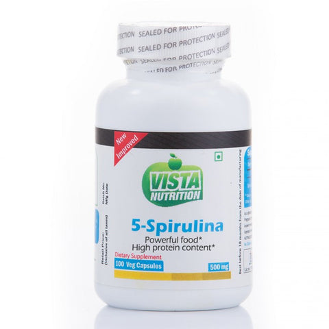 vista nutrition 5-spirulina 500mg 100 capsules
