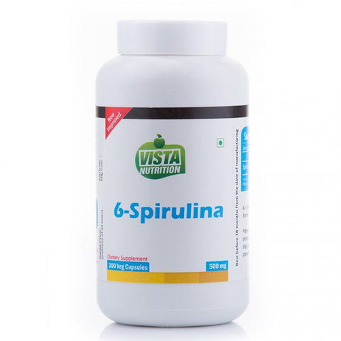 vista nutrition 6-spirulina 500mg - 300 capsules