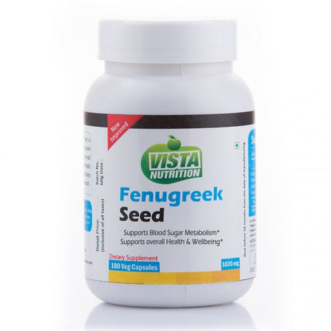vista nutrition fenugreek seed - 1020mg - 180 capsules