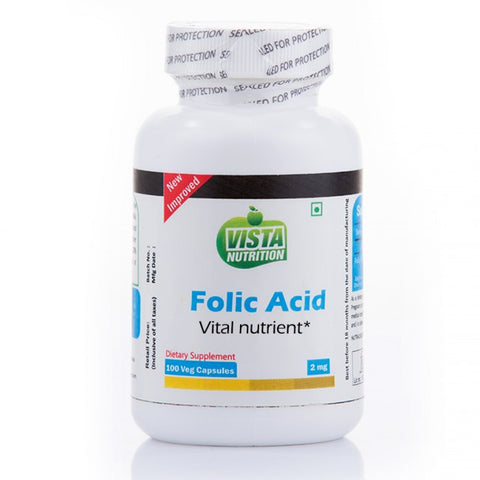 Vista Nutrition Folic Acid -2000 100 Capsules