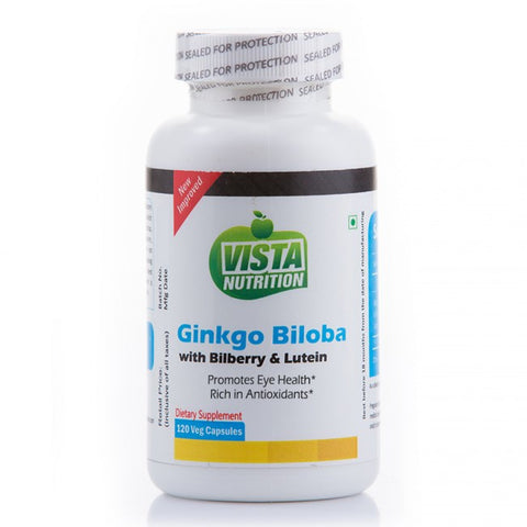 vista nutrition ginkgo biloba with bilberry lutein 120 capsules