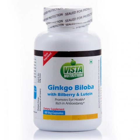 vista nutrition ginkgo biloba with bilberry lutein 60 capsules
