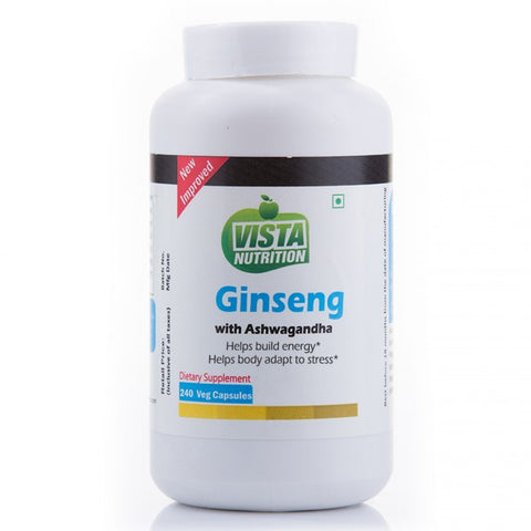 vista nutrition ginseng with ashwagandha- 240 capsules