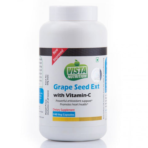 vista nutrition grape seed extract + vitamin-c 240 capsules