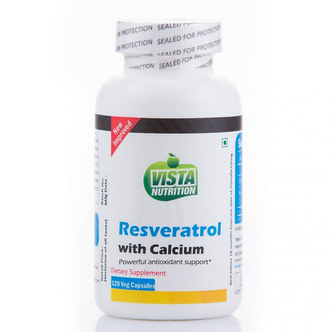 vista nutrition resveratrol 100mg calcium - 120 capsules