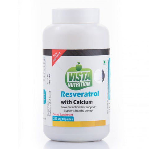 vista nutrition resveratrol 100mg calcium - 240 capsules