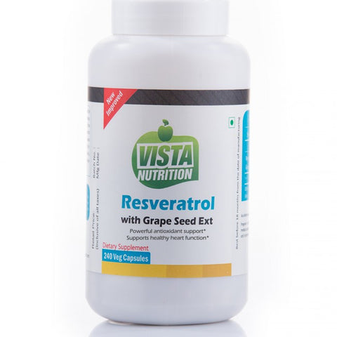 vista nutrition resveratrol 100mg grape seed ext - 240 capsules