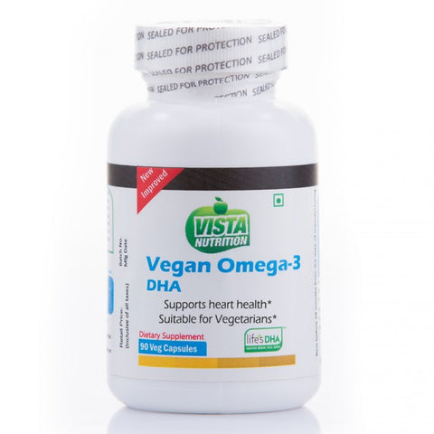 vista nutrition vegan omega 3 dha - 90 capsules