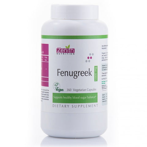 zenith nutrition fenugreek - 1000mg - 360 capsules
