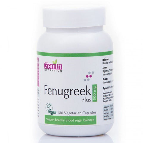 zenith nutrition fenugreek plus - 500 mg - 180 capsules