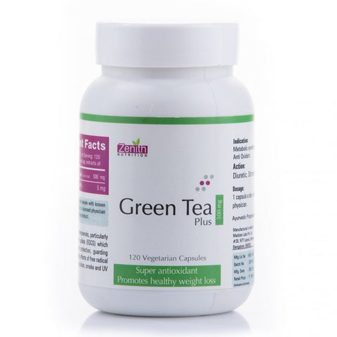 zenith nutrition green tea plus - 500 mg - 120 capsules