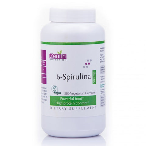 zenith nutrition 6-spirulina 500mg - 300 capsules