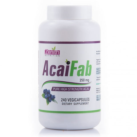 zenith nutrition acai fab - 250mg/ 240 capsules