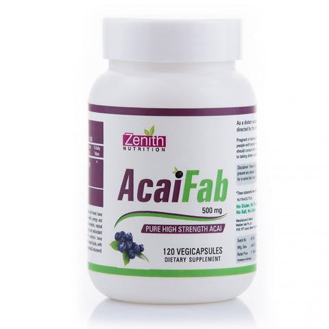 zenith nutrition acai fab - 500mg/ 120 capsules