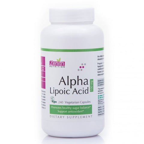 zenith nutrition alpha lipoic acid 100mg - 240 capsules