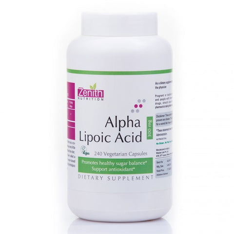 zenith nutrition alpha lipoic acid 300mg - 240 capsules