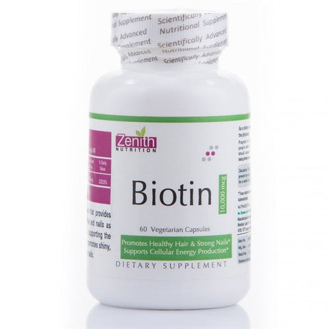 zenith nutrition biotin 10000 mcg - 60 caps