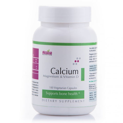 zenith nutrition calcium + magnesium + vitamin d - 180 capsules
